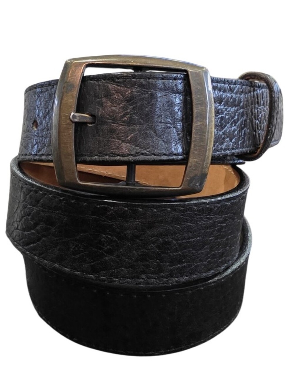 Men's Leather Belt Dundee Python Black Size 40 Snakeskin Western Preppy Casual